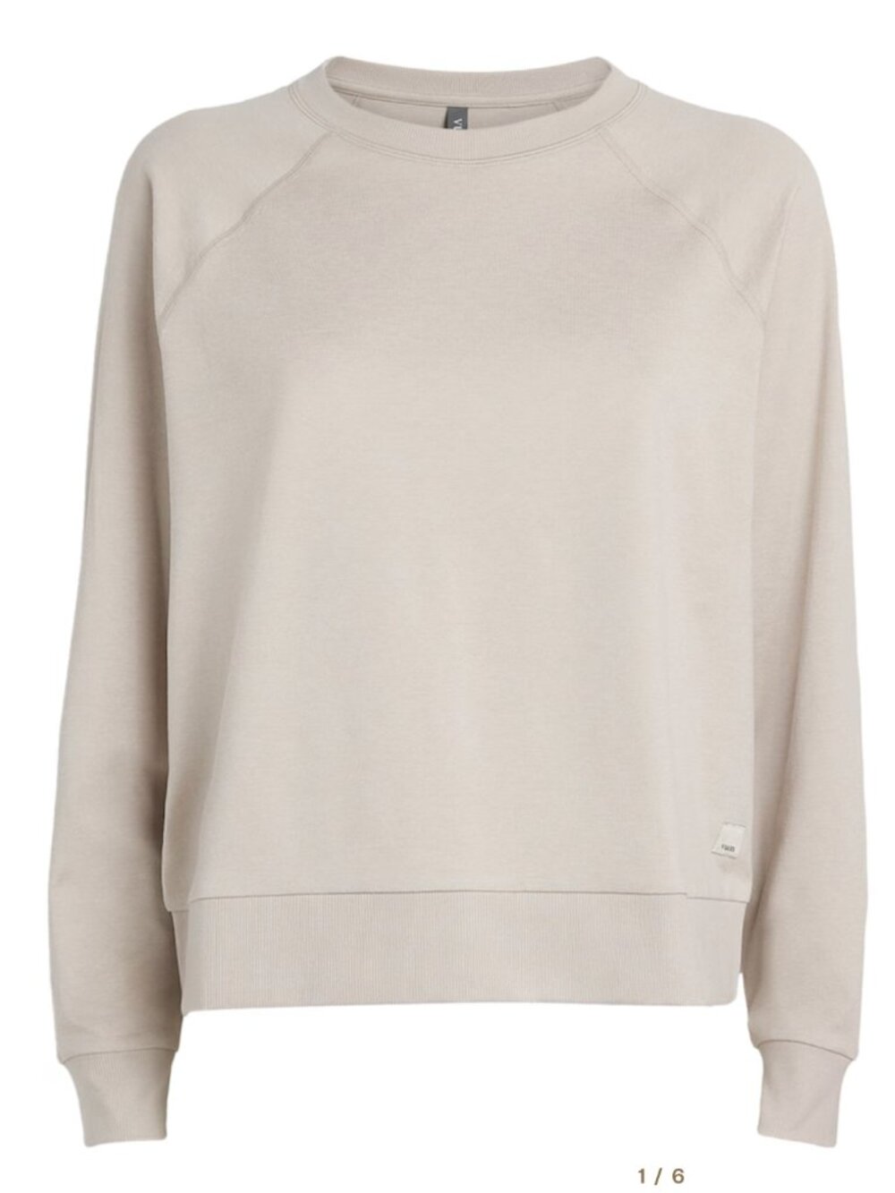 Vuori Lightweight Crewneck Sweatshirt in Light Beige